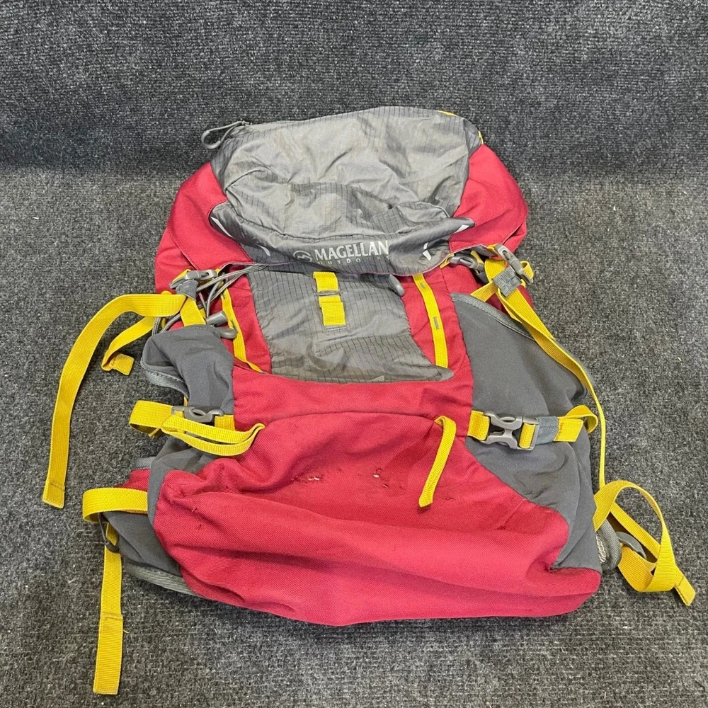 Magellan Outdoors 157542 Red/Grey 40L Technical Frame‎ Hiking Backpack Daypack